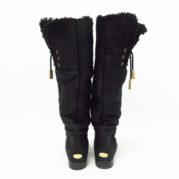 実際に弊社で買取させて頂いたJIMMY CHOO/ジミーチュウ ムートン ロングブーツ ブラック/36の画像 1枚目