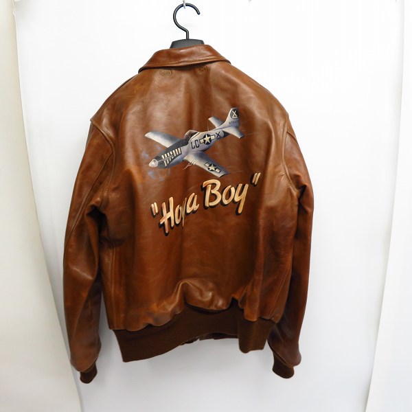 実際に弊社で買取させて頂いたBUZZ RICKSONS/バズリクソンズ A-2 L.H.KERNS HOYA BOY レザージャケット 120着限定 BR80184/42の画像 1枚目