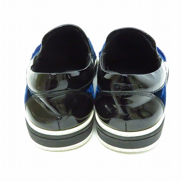 実際に弊社で買取させて頂いたJIMMY CHOO/ジミー チュウ ベロア×ハラコ切り替え ローカットスニーカーの画像 1枚目