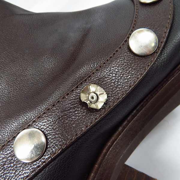 実際に弊社で買取させて頂いたMARNI/マルニ レディース スタッズ ロングブーツ ブラウン×ブラック/36の画像 6枚目