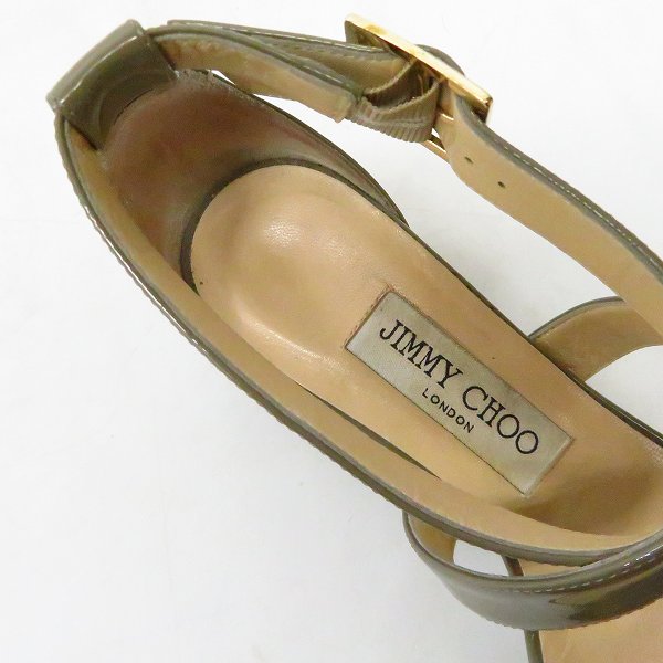 実際に弊社で買取させて頂いたJIMMY CHOO/ジミーチュウ エナメル ストラップサンダル/36の画像 4枚目