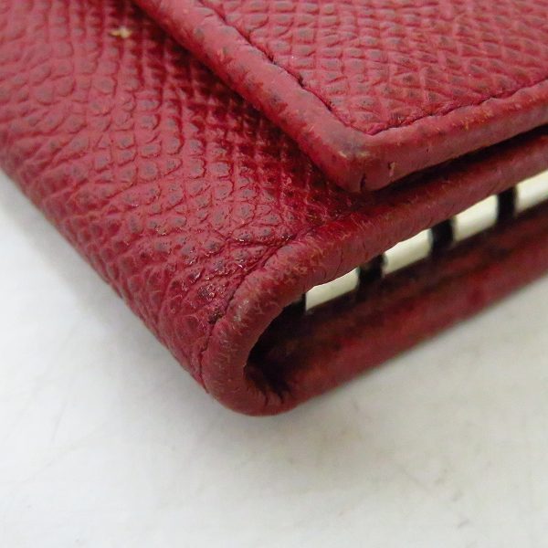 実際に弊社で買取させて頂いた【難有り】BVLGARI/ブルガリ レザー キーケース レッド/赤の画像 5枚目