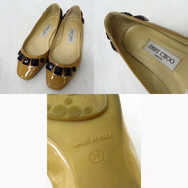 実際に弊社で買取させて頂いたJIMMY CHOO/ジミーチュウ オープントゥ パンプス/フラットシューズ ビジュー 36/2点セットの画像 2枚目