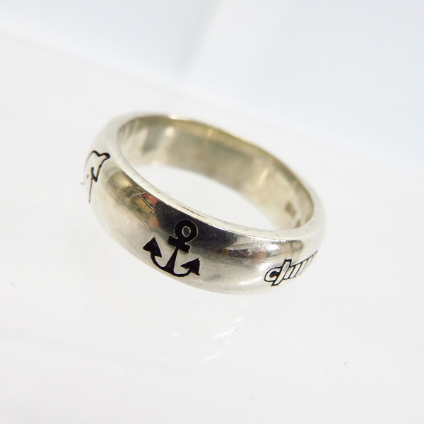 実際に弊社で買取させて頂いたBLUE BLUE/ブルーブルー クジラ/イカリ彫刻 シルバー925 リング/指輪 17号