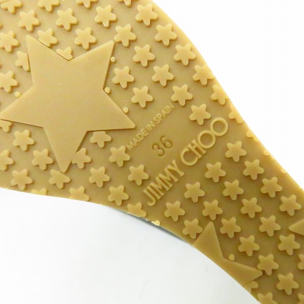 実際に弊社で買取させて頂いたJIMMY CHOO/ジミーチュウ オープントゥ ウェッジソール サンダル ブラック/36の画像 5枚目