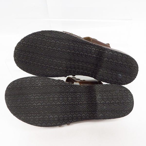 実際に弊社で買取させて頂いたMARNI/マルニ レディース レザー スタッズ サンダル ブラウン×シルバー/36の画像 2枚目