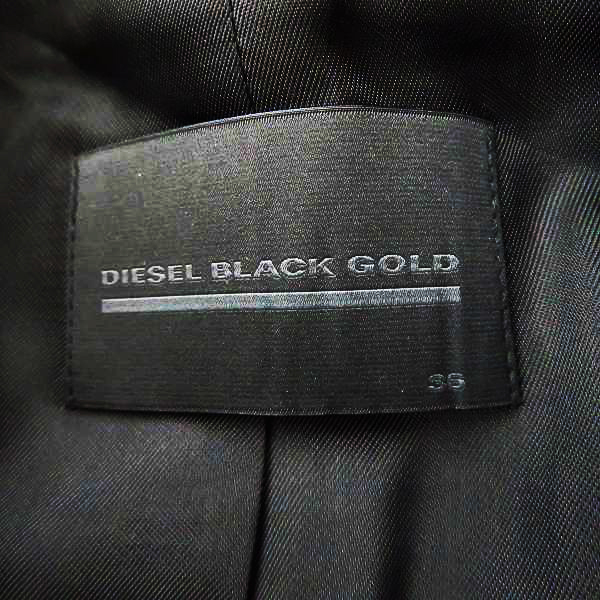 実際に弊社で買取させて頂いたDIESEL BLACK GOLD/ディーゼル ブラックゴールド ケープ マント風 デザイン ジップ付きテーラードジャケット 36の画像 2枚目