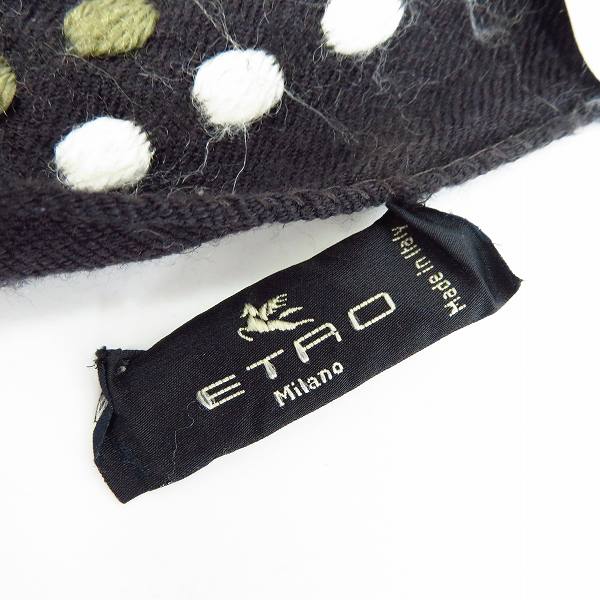 実際に弊社で買取させて頂いたETRO/エトロ シルク混 ペイズリー/ドット柄切替 ストール/マフラーの画像 1枚目
