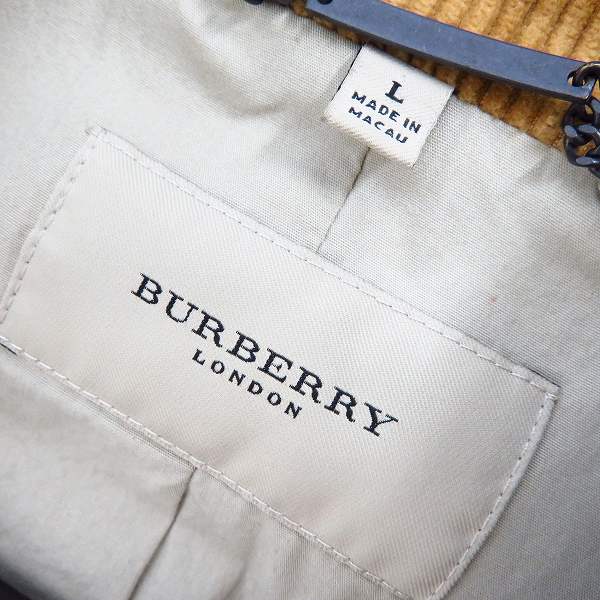 実際に弊社で買取させて頂いたBURBERRY LONDON/バーバリーロンドン コーデュロイ 3Bジャケット/Lの画像 2枚目