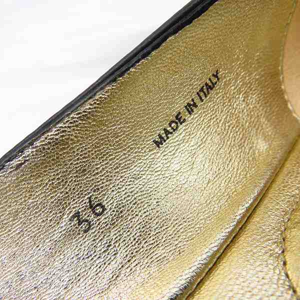 実際に弊社で買取させて頂いたJIMMY CHOO/ジミーチュウ ラインストーン フラットシューズ ブラック/36の画像 5枚目