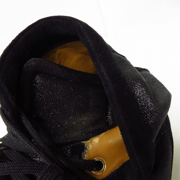 実際に弊社で買取させて頂いたJIMMY CHOO/ジミーチュウ ハイカット スニーカー シューズ ラメ ブラック レザー/36の画像 7枚目