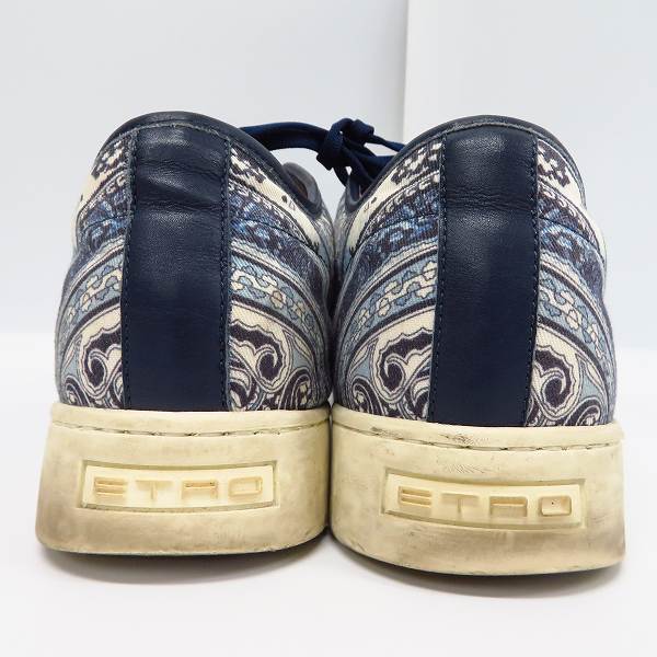 実際に弊社で買取させて頂いたETRO/エトロ ローカット ペイズリー柄 レザー スニーカー 42の画像 1枚目
