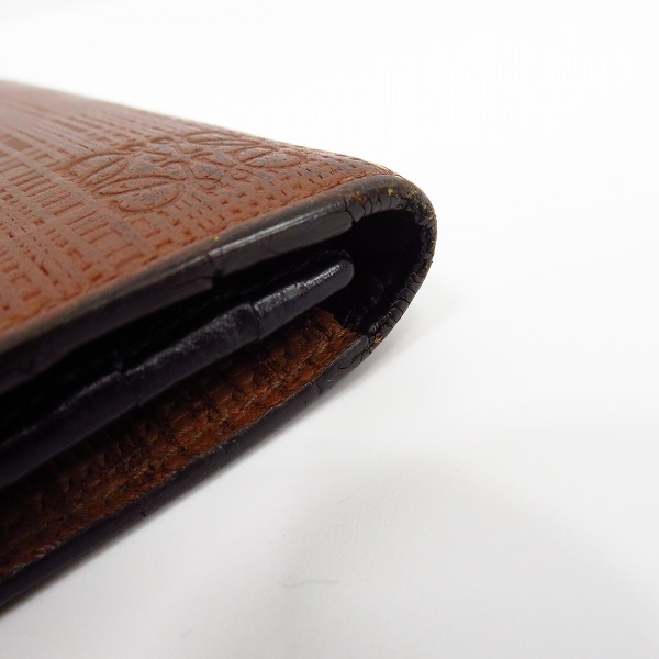 実際に弊社で買取させて頂いたLOEWE/ロエベ レザー 二つ折り ロングウォレット/長財布の画像 6枚目