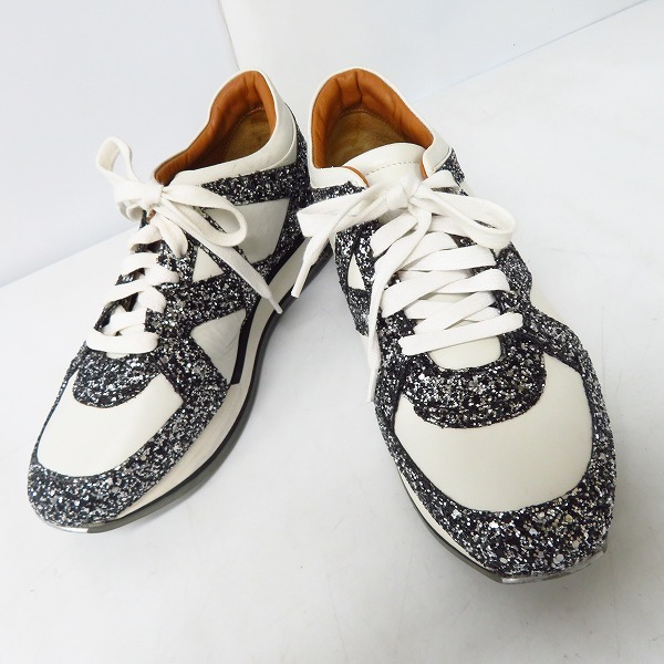 実際に弊社で買取させて頂いたJIMMY CHOO/ジミーチュウ レザー グリッター ラメ スニーカー レースアッップ/36