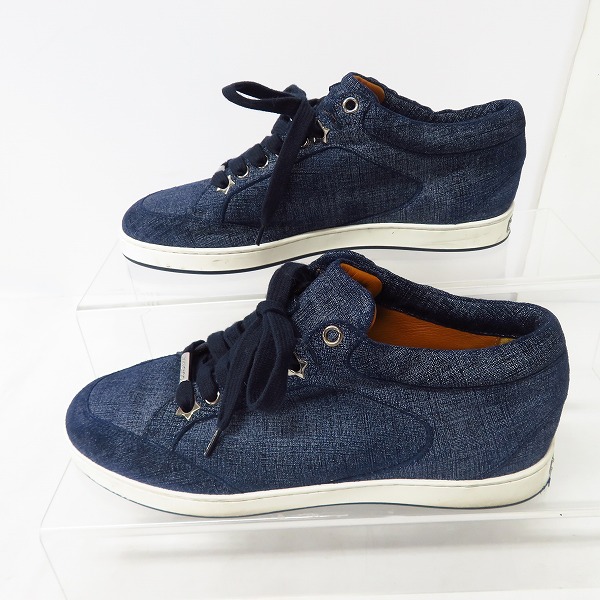 実際に弊社で買取させて頂いたJIMMY CHOO/ジミーチュウ MIAMI レディース デニム柄 スニーカー/36の画像 3枚目