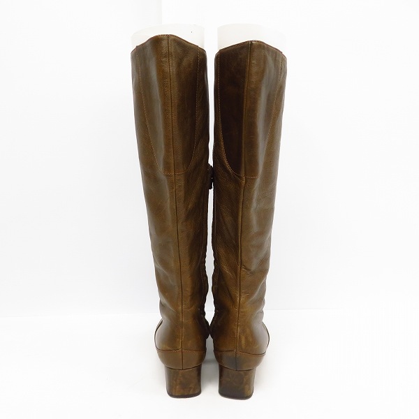 実際に弊社で買取させて頂いたMARNI/マルニ サイドジップ レザー ロングブーツ ブラウン/36の画像 1枚目