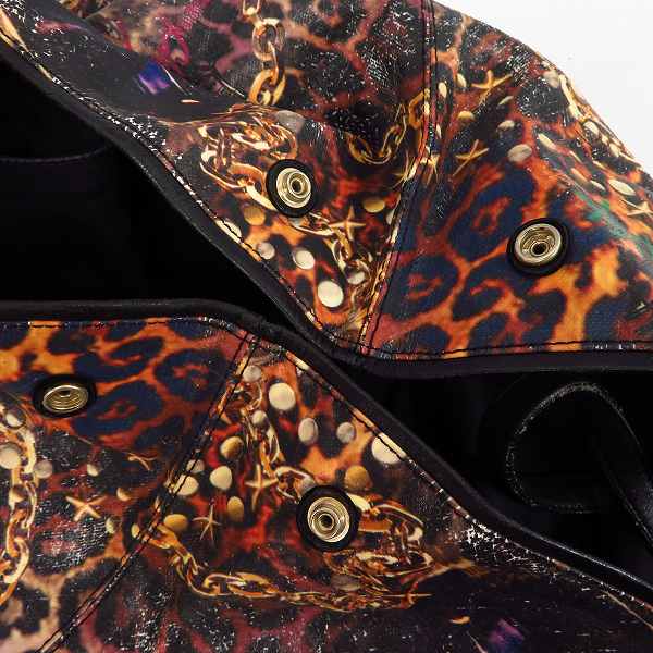 実際に弊社で買取させて頂いたJIMMY CHOO/ジミーチュウ スカーレット レオパード/スタッズ トートバッグの画像 5枚目