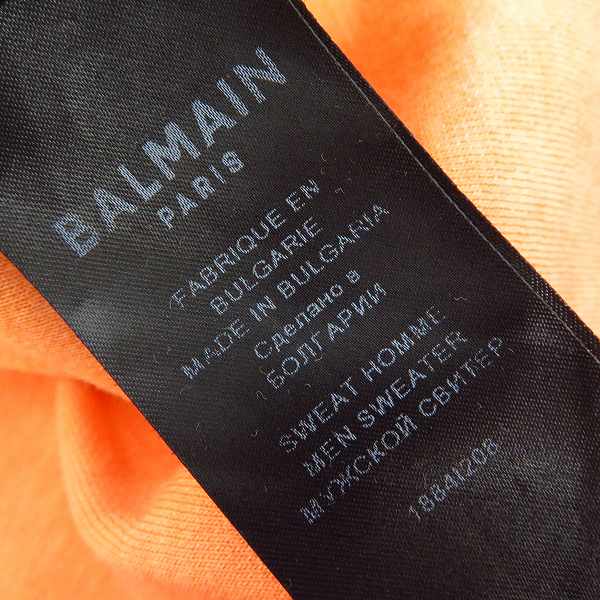 実際に弊社で買取させて頂いたBALMAIN/バルマン ダメージスウェットロゴシャツ/Lの画像 4枚目