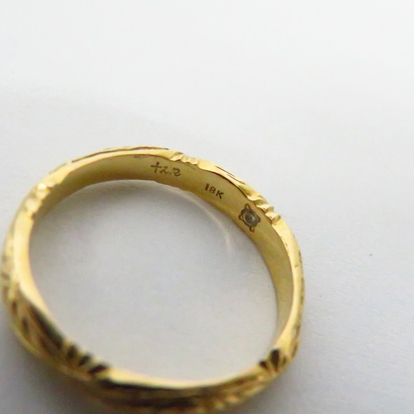 実際に弊社で買取させて頂いたLOREE RODKIN/ローリーロドキン K18 エングレイブエッジバンドクロスリング 9号の画像 3枚目