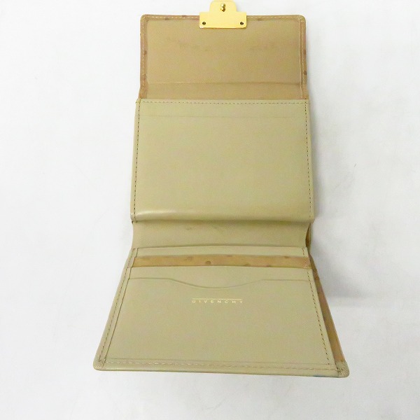 実際に弊社で買取させて頂いたGIVENCHY/ジバンシィ オーストリッチ型押し/がま口 三つ折り財布の画像 3枚目