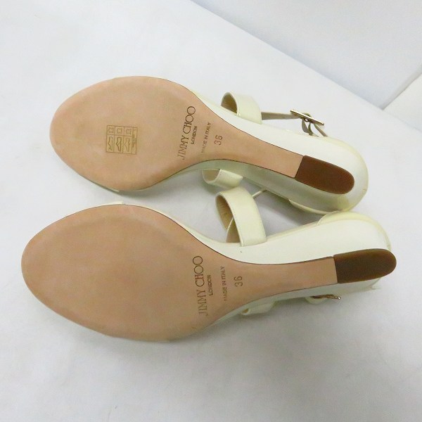 実際に弊社で買取させて頂いたJIMMY CHOO/ジミーチュウ ストラップサンダル アイボリー/36の画像 2枚目