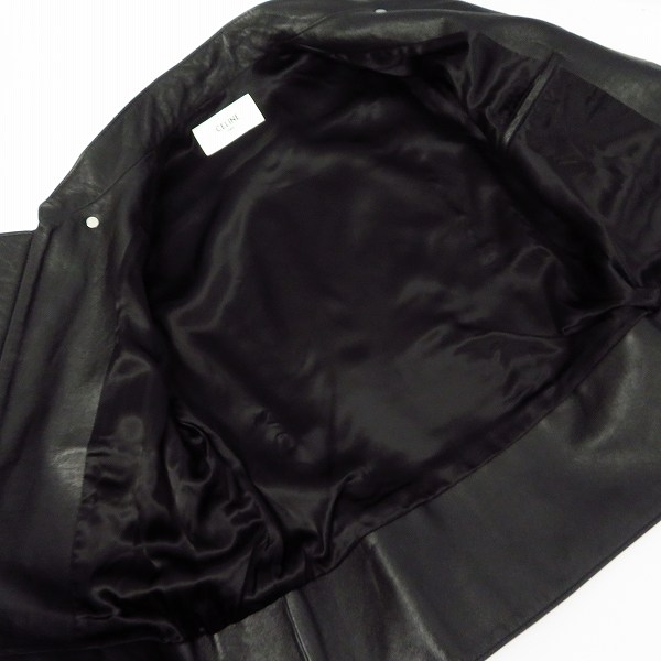 実際に弊社で買取させて頂いた【JPタグ】CELINE/セリーヌ 2019AW ディッドレーサージップアップレザージャケット 2E188280D Size：48の画像 2枚目