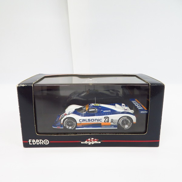実際に弊社で買取させて頂いたEBBRO/エブロ 1/43スケール CALSONIC NISSAN/カルソニック 日産 R88C  Le MAN's 1988 WHITE/BLUE ミニカーの画像 6枚目