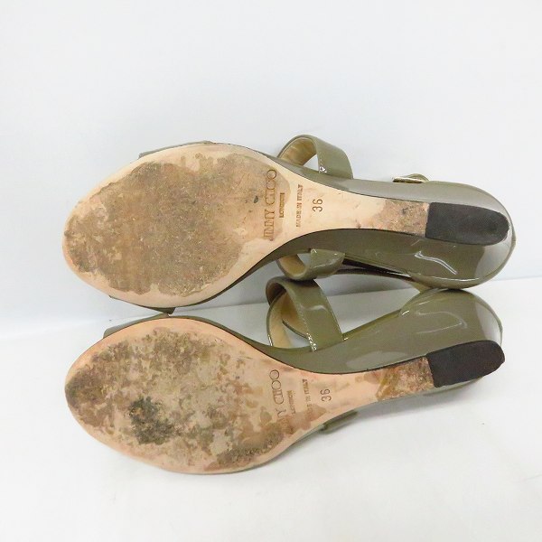 実際に弊社で買取させて頂いたJIMMY CHOO/ジミーチュウ エナメル ストラップサンダル/36の画像 2枚目