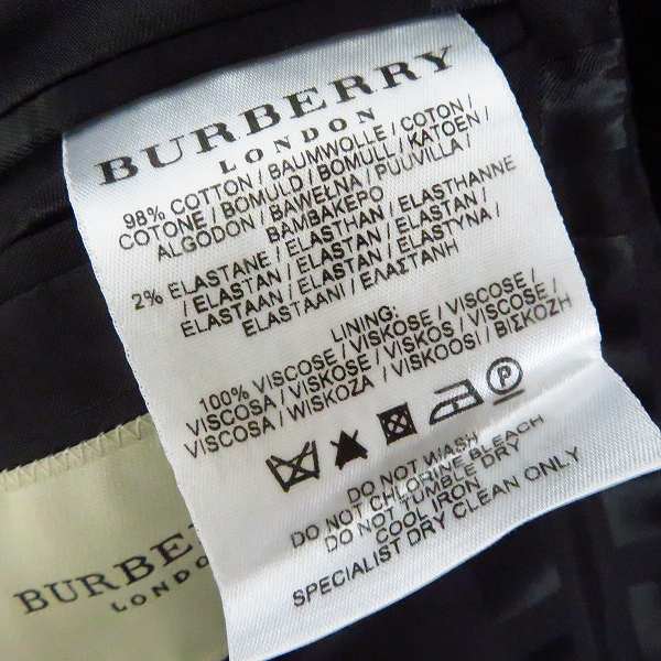 実際に弊社で買取させて頂いたBURBERRY LONDON/バーバリーロンドン ベロア テーラードジャケット ブラックの画像 3枚目