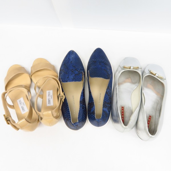 実際に弊社で買取させて頂いたプラダ/ジミーチュウ/ファビオルスコーニ スリッポン/パンプス/サンダル 3点セットの画像 2枚目