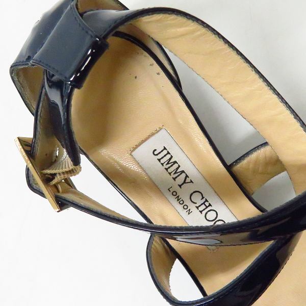実際に弊社で買取させて頂いたJIMMY CHOO/ジミーチュウ ストラップサンダル ネイビー/36の画像 4枚目