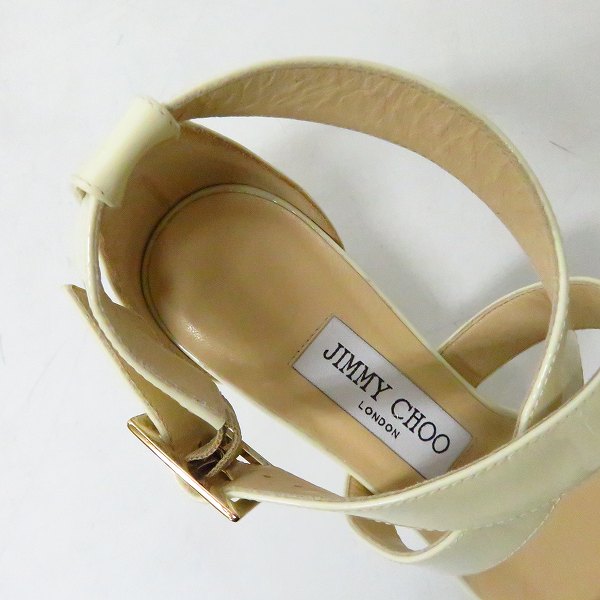 実際に弊社で買取させて頂いたJIMMY CHOO/ジミーチュウ ストラップサンダル アイボリー/36の画像 4枚目