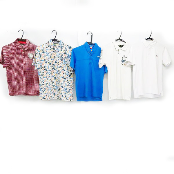 実際に弊社で買取させて頂いたadidas/アディダス kappa/カッパ PUMA/プーマ他 ゴルフウェア チェック/フラワー柄等 ポロシャツ/S/M 5点セット