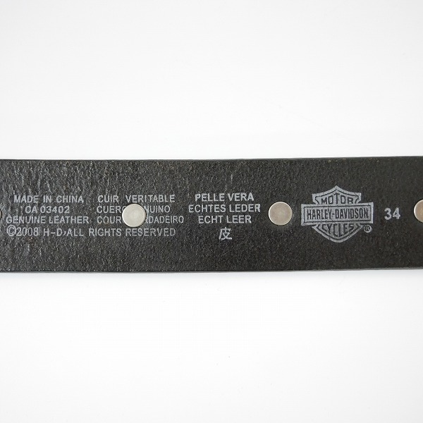 実際に弊社で買取させて頂いたHARLEY-DAVIDSON/ハーレーダビッドソン レザー ベルト サイズ34 99597-09VMの画像 2枚目