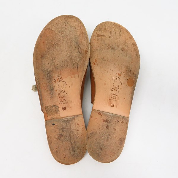 実際に弊社で買取させて頂いたMARNI/マルニ レディース フラットサンダル ブラウン/36の画像 2枚目