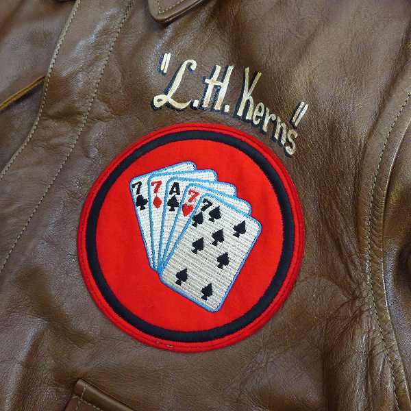 実際に弊社で買取させて頂いたBUZZ RICKSONS/バズリクソンズ A-2 L.H.KERNS HOYA BOY レザージャケット 120着限定 BR80184/42の画像 6枚目