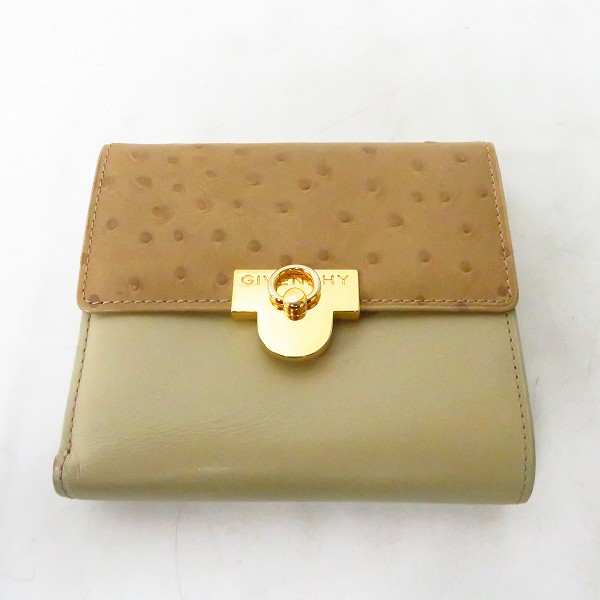 実際に弊社で買取させて頂いたGIVENCHY/ジバンシィ オーストリッチ型押し/がま口 三つ折り財布