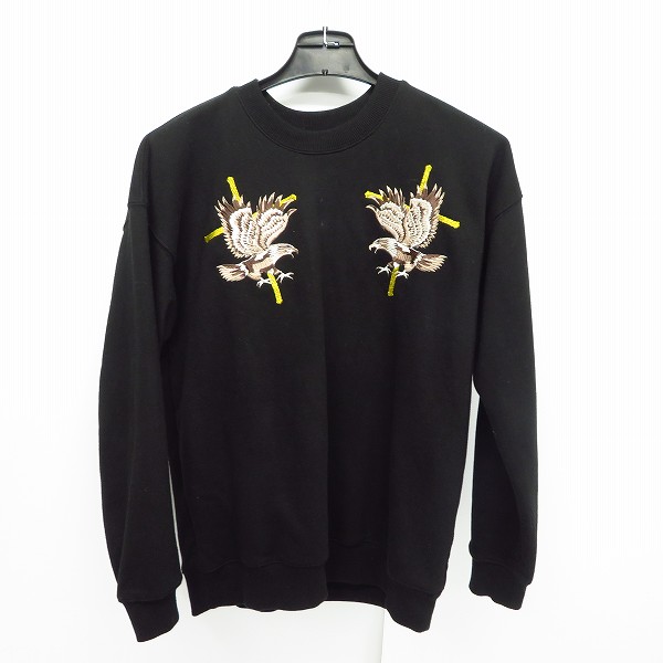 実際に弊社で買取させて頂いたDIET BUTCHER SLIM SKIN/ダイエットブッチャースリムスキン 16AW chocolate jesus 鷹刺繍 プルオーバースウェット 1