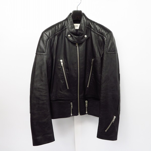 実際に弊社で買取させて頂いた【JPタグ】CELINE/セリーヌ 2019AW ディッドレーサージップアップレザージャケット 2E188280D Size：48