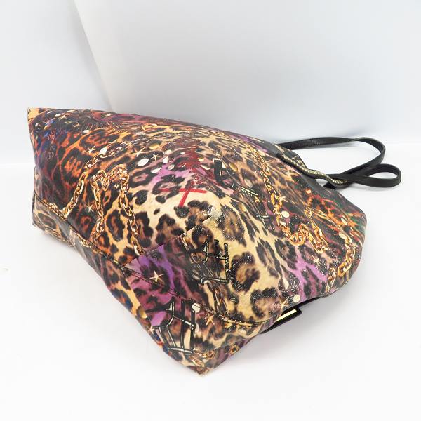 実際に弊社で買取させて頂いたJIMMY CHOO/ジミーチュウ スカーレット レオパード/スタッズ トートバッグの画像 2枚目