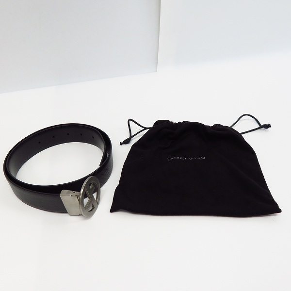 実際に弊社で買取させて頂いたGIORGIO ARMANI/ジョルジオアルマーニ ロゴレザーベルトの画像 8枚目