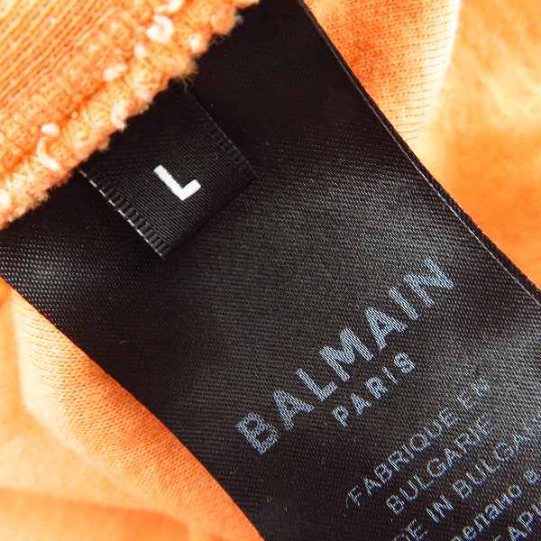 実際に弊社で買取させて頂いたBALMAIN/バルマン ダメージスウェットロゴシャツ/Lの画像 3枚目