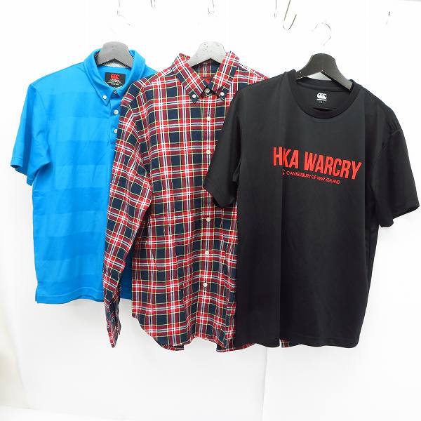 実際に弊社で買取させて頂いたCANTERBURY/カンタベリー Tシャツ/ラガーシャツ/ネルシャツ/ジャケット等 M/L 6点セットの画像 1枚目