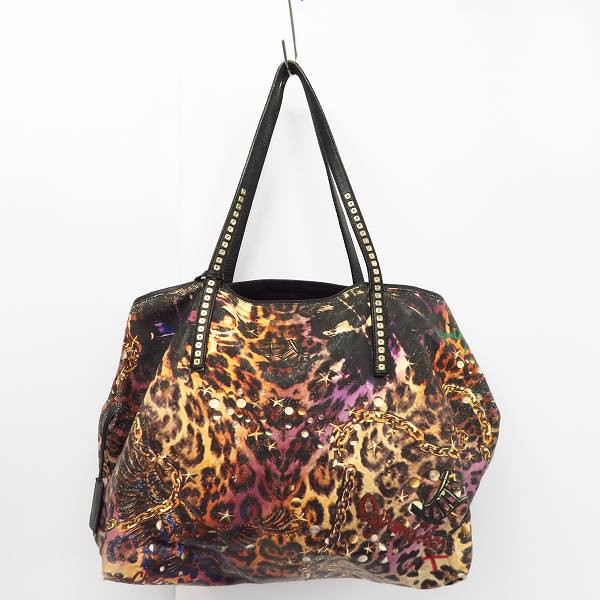 実際に弊社で買取させて頂いたJIMMY CHOO/ジミーチュウ スカーレット レオパード/スタッズ トートバッグの画像 1枚目