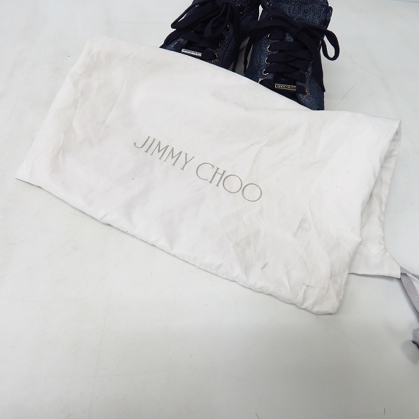 実際に弊社で買取させて頂いたJIMMY CHOO/ジミーチュウ MIAMI レディース デニム柄 スニーカー/36の画像 7枚目