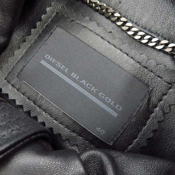 実際に弊社で買取させて頂いたDIESEL BLACK GOLD/ディーゼルブラックゴールド ラムレザー シングルライダースジャケット/ブルゾン/40の画像 2枚目