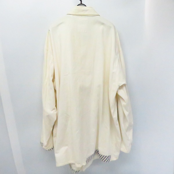 実際に弊社で買取させて頂いたHOLLYWOOD RANCH MARKET/ハリウッドランチマーケット ストライプ切替 白デニム カバーオール/3の画像 1枚目