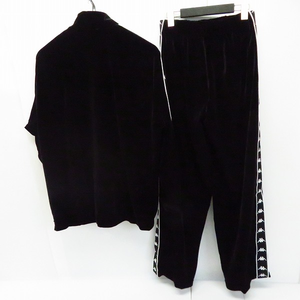 実際に弊社で買取させて頂いた【未使用】Kappa/カッパ ベロア トラックジャケット/パンツ セットアップ KA-3160/KA-3161  ブラック/Lの画像 1枚目