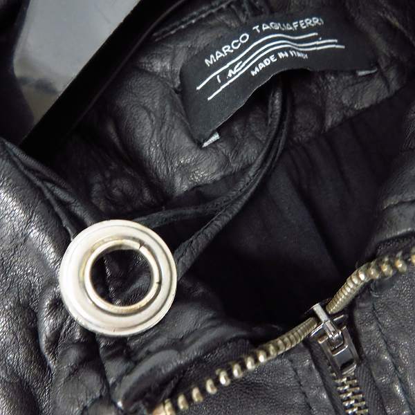 実際に弊社で買取させて頂いたMARCO TAGLIAFERRI/マルコタリアフェリ ジェニュイン・レザー ジャケット Sの画像 8枚目