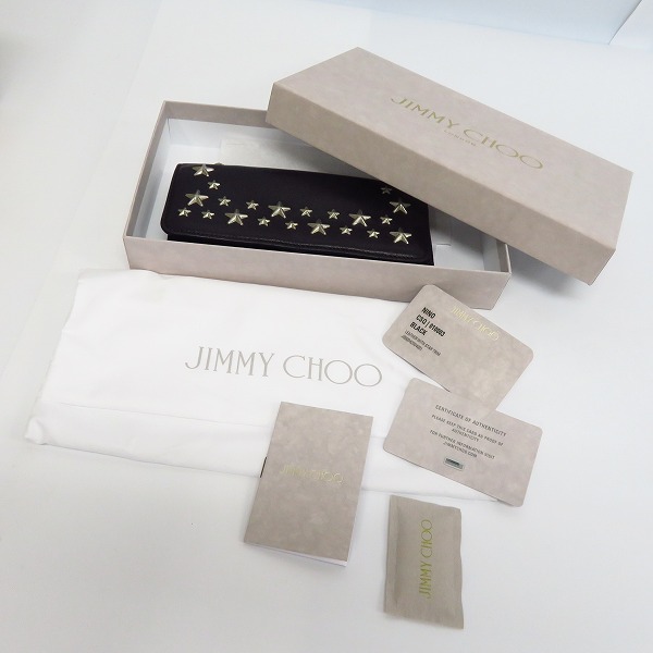 実際に弊社で買取させて頂いたJIMMY CHOO/ジミーチュウ NINO スタースタッズ レザー長財布の画像 9枚目